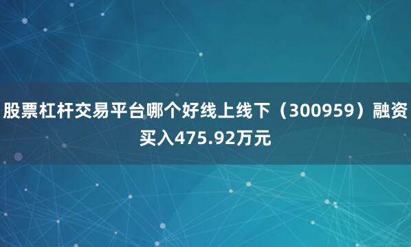 股票杠杆交易平台哪个好线上线下（300959）融资买入475.92万元